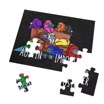 Side-by-side comparison of the 30-piece and 1000-piece Among Us puzzles.