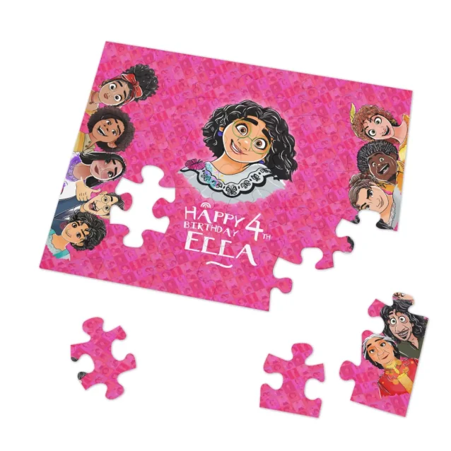 Personalized Encanto puzzle showing the Madrigal family in front of the Casita.