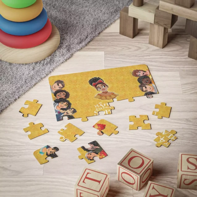 The personalization option for the Encanto puzzle being shown on a screen.
