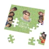 An example of the font used for custom names on the Madrigal family puzzle.
