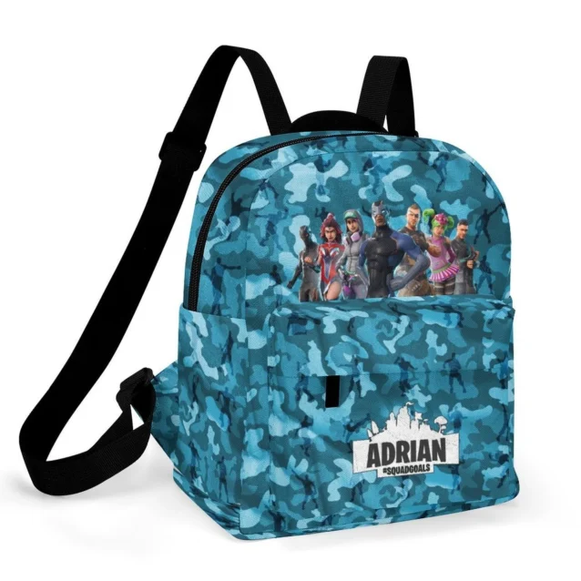 Customized Fortnite mini backpack for toddlers featuring the vibrant Loot Llama Galaxy design.