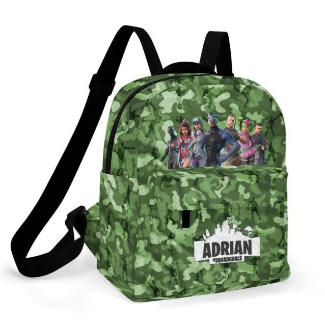 Lightweight Fortnite mini backpack for preschool students displaying a Custom Gamer Tag.