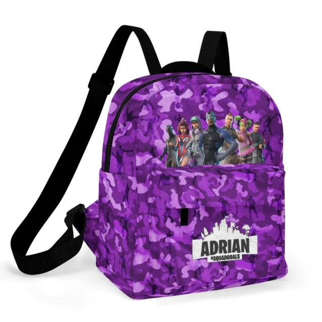 Small custom Peely backpack featuring the popular Agent Banana skin graphics.