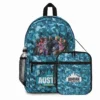 Coordinated Fortnite backpack and lunchbox set featuring the Loot Llama Galaxy design for back-to-school.