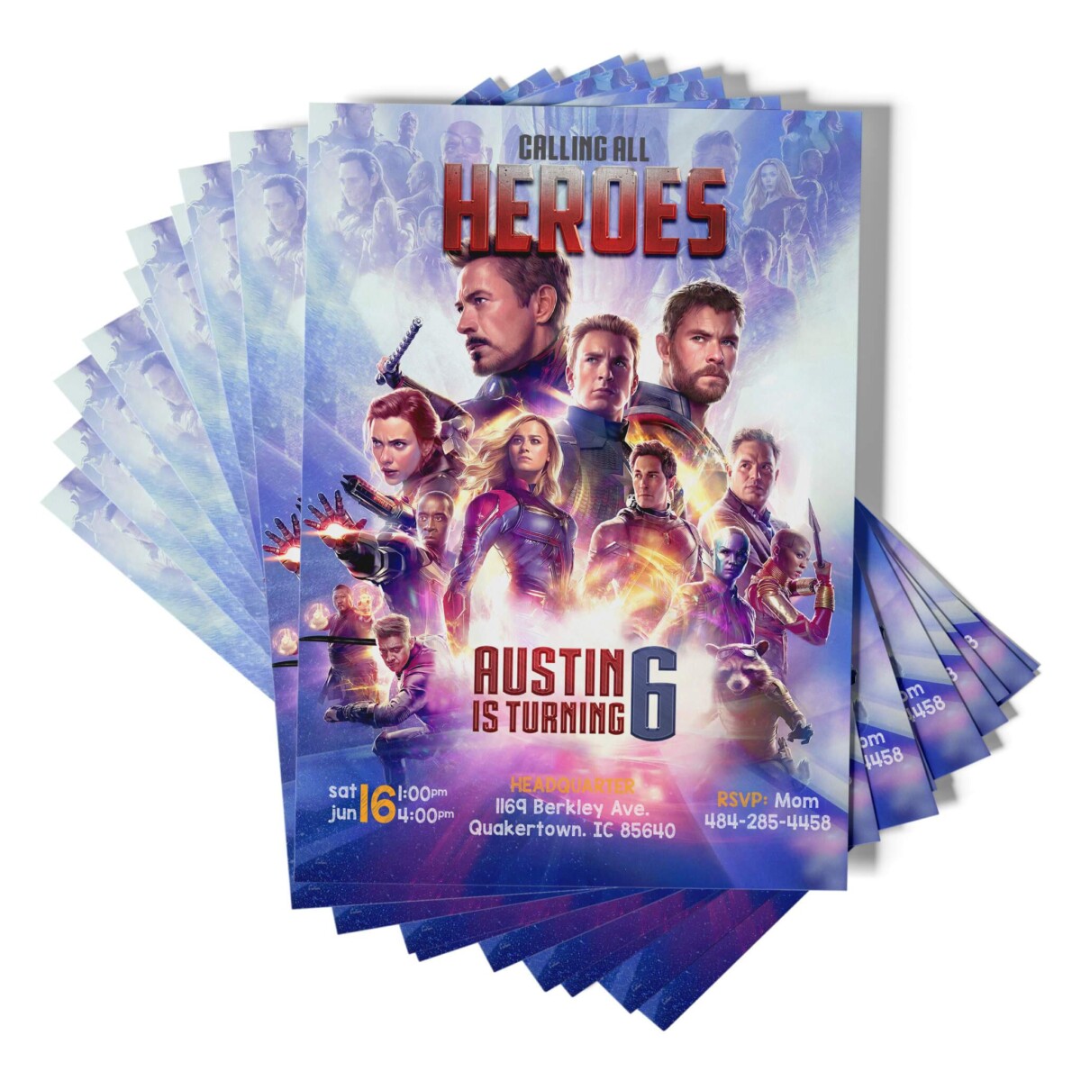 Avengers Birthday Invitation