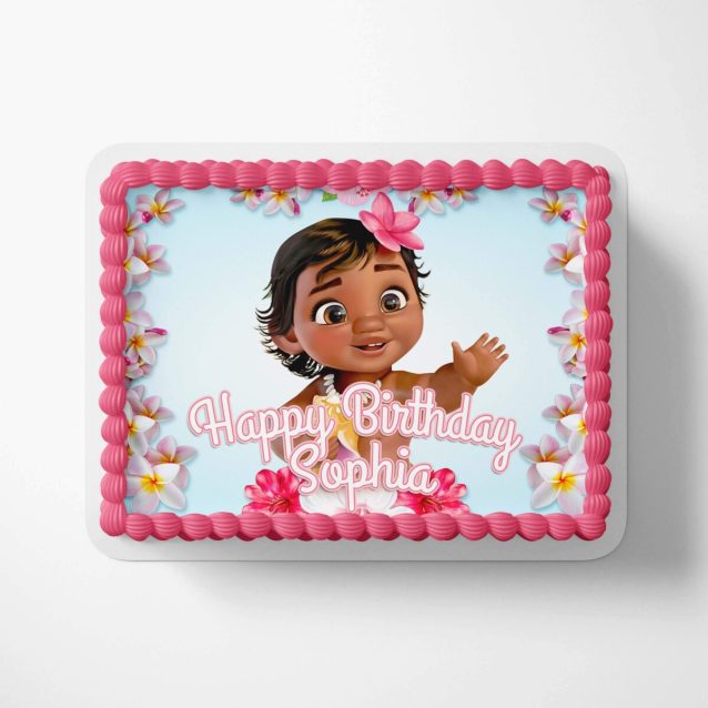 Baby Moana Edible Cake Toppers 1/2 Sheet (17"x11") PimpYourWorld