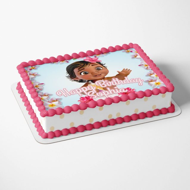 Baby Moana Edible Cake Toppers 1/4 Sheet (8"x11") PimpYourWorld