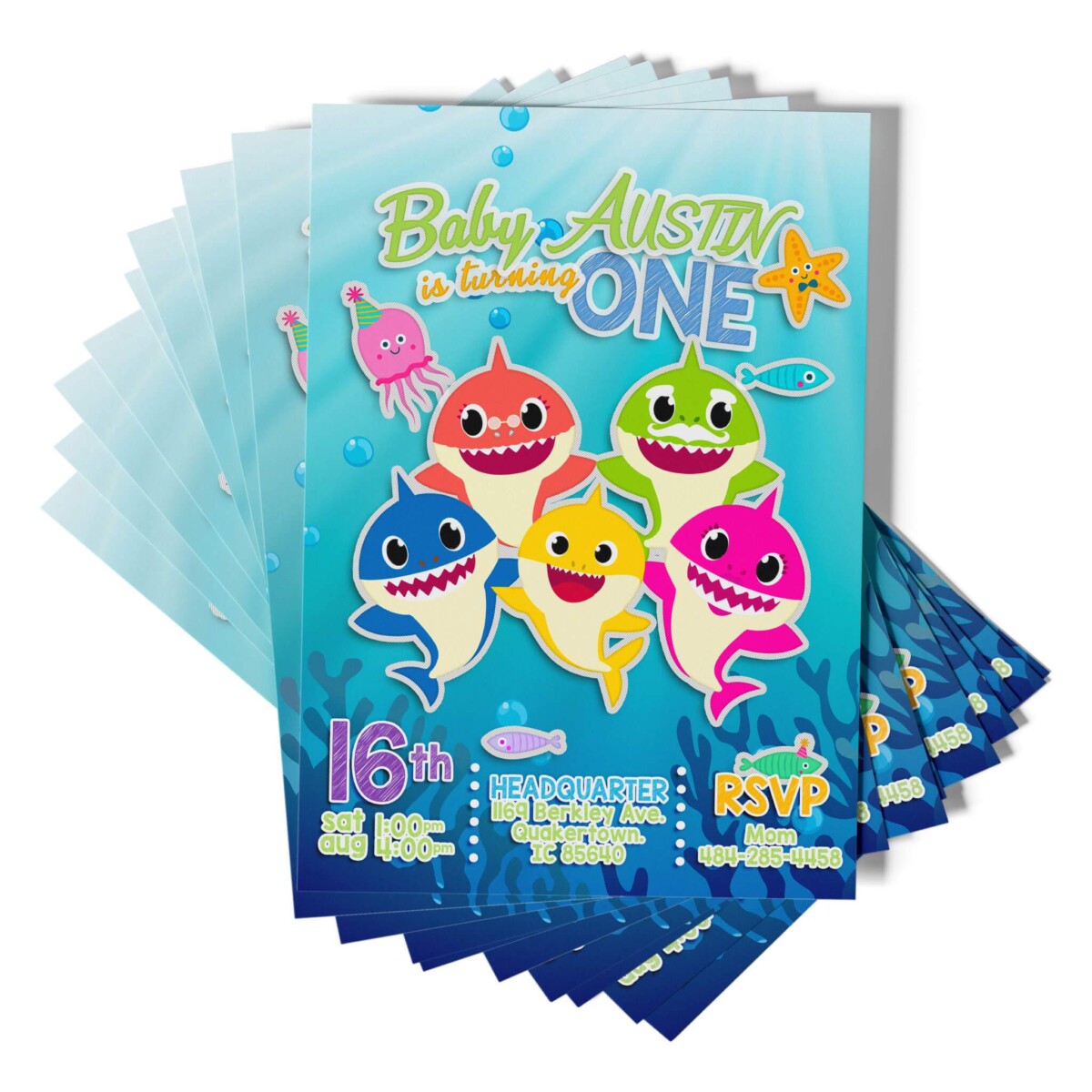 Baby Shark Birthday Invitation