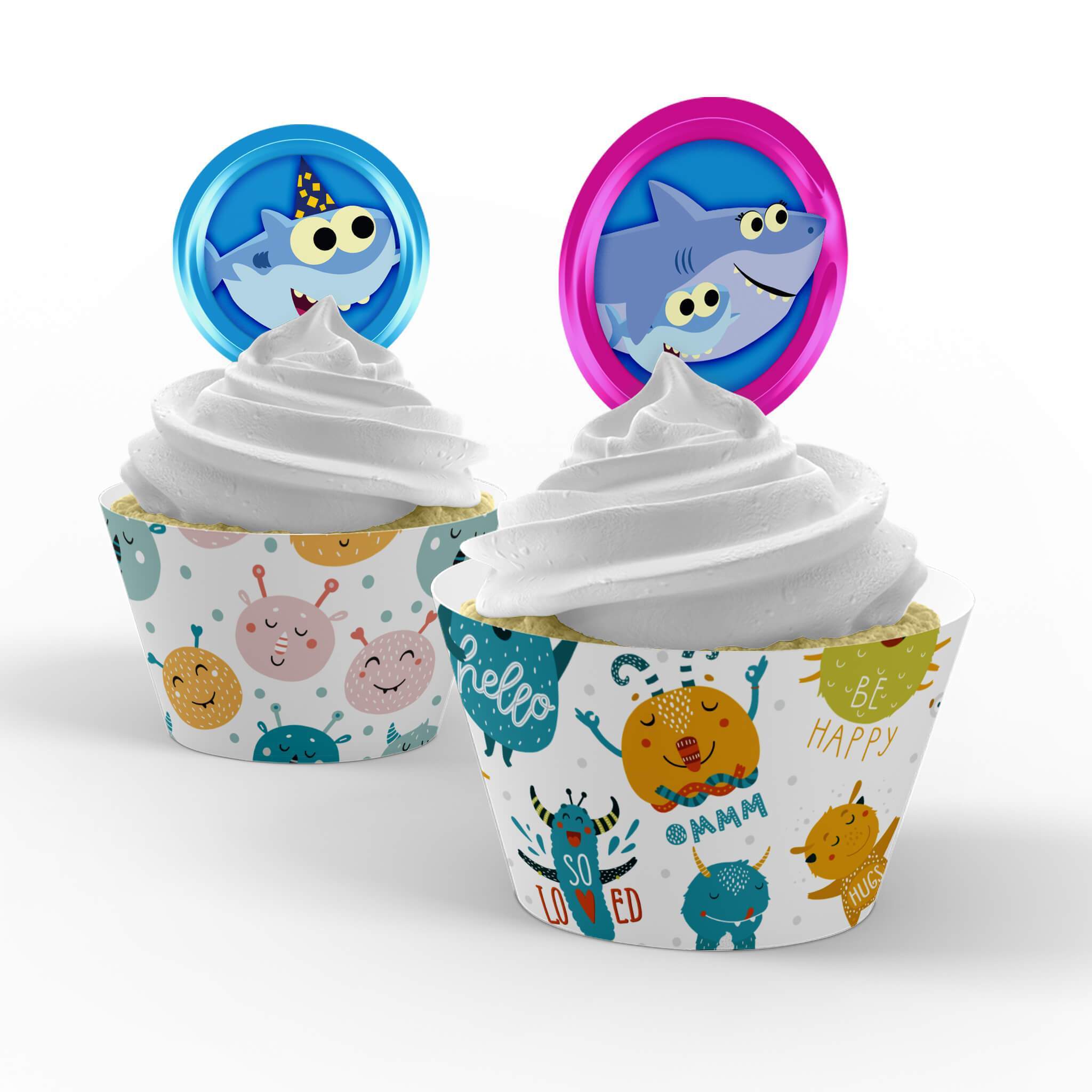 Baby Shark Printable Cupcake Toppers