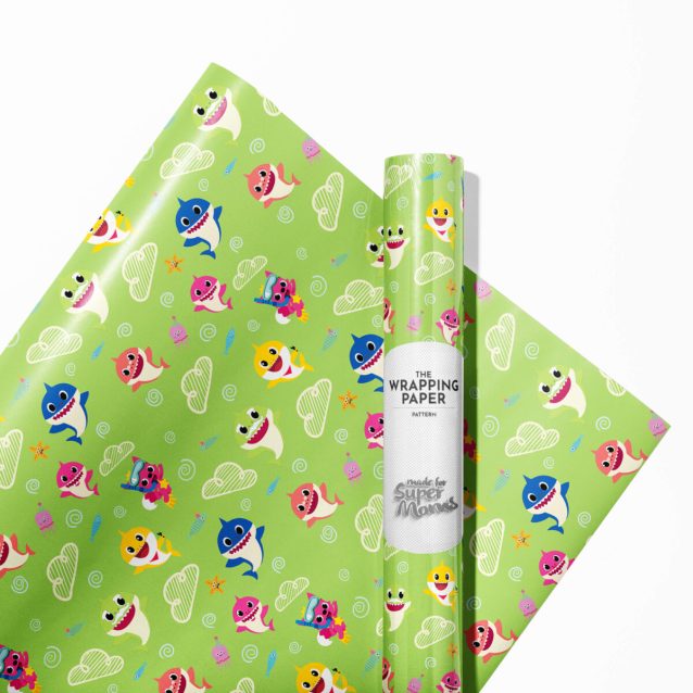 Baby Shark Wrapping Paper Green PimpYourWorld