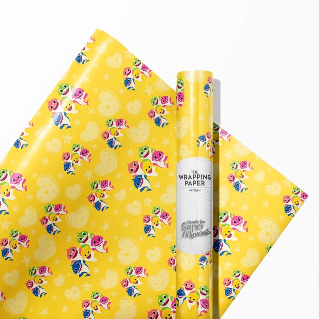 Baby Shark Wrapping Paper Yellow PimpYourWorld