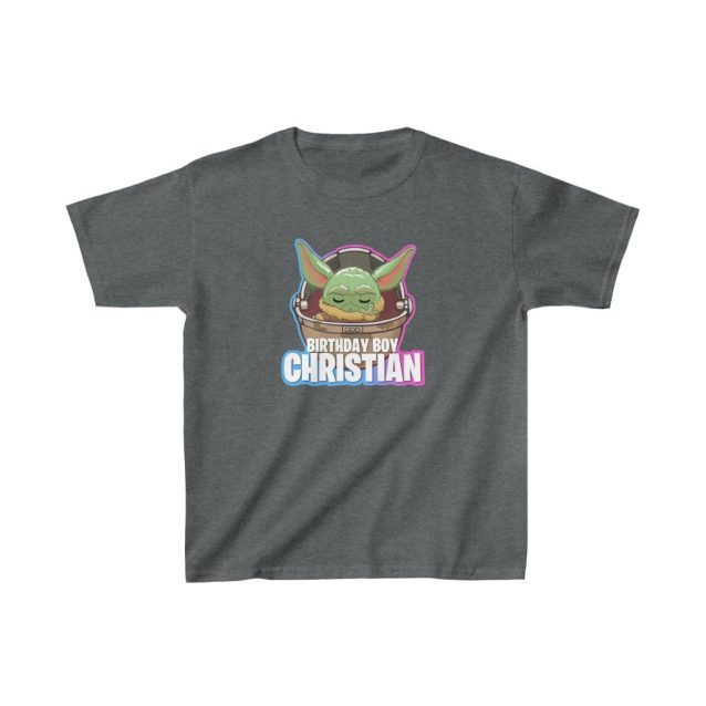 Baby Yoda Birthday Shirt Dark Heather PimpYourWorld