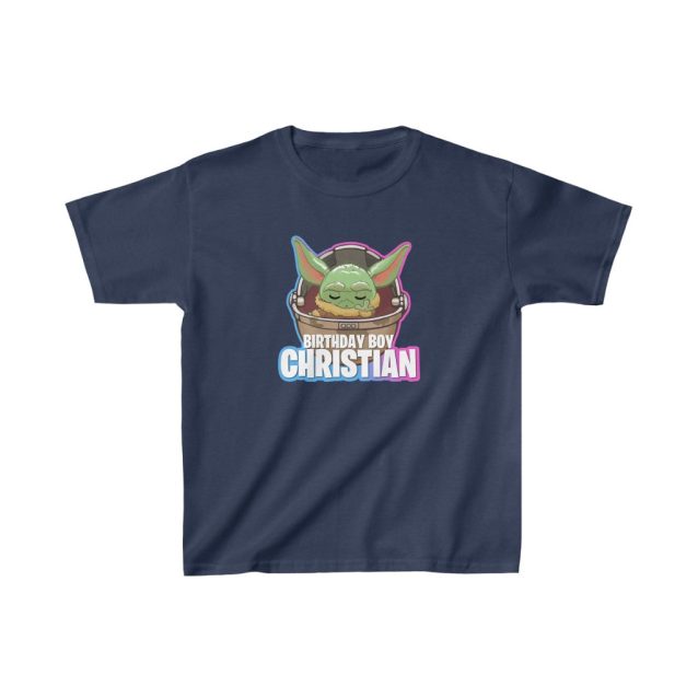 Baby Yoda Birthday Shirt Navy PimpYourWorld