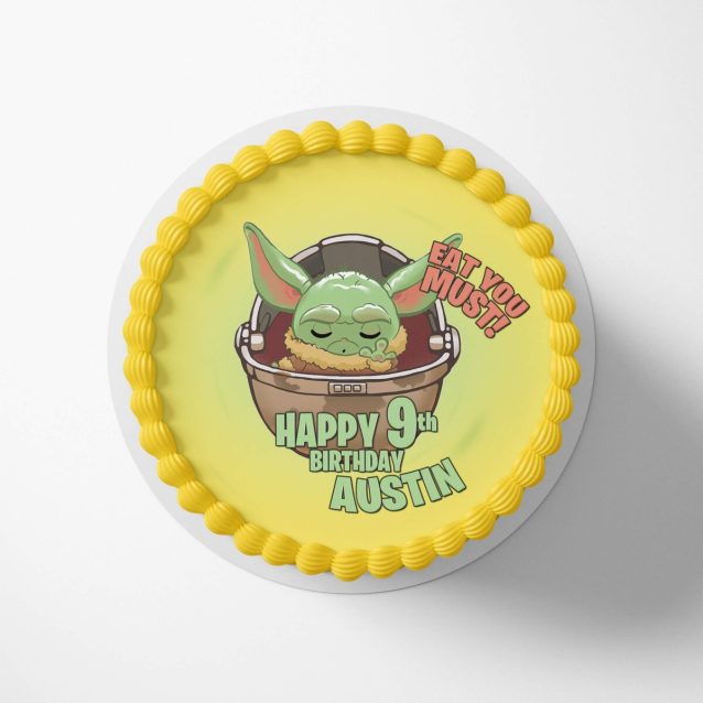 Baby Yoda Cake Topper Rounded (9") PimpYourWorld