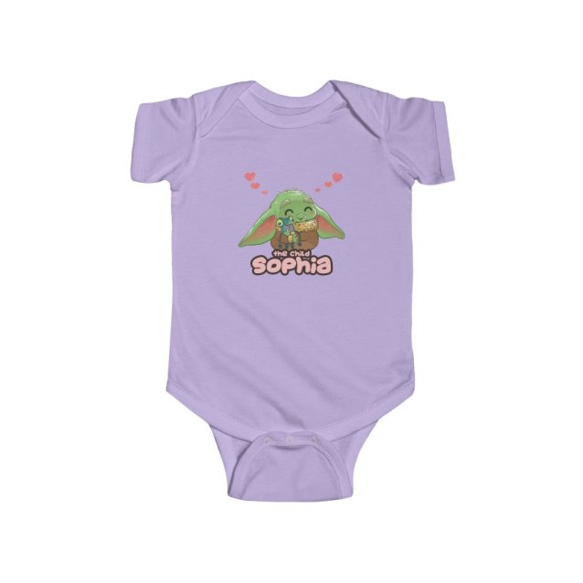 Baby Yoda Girl Onesie Lavender PimpYourWorld
