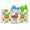 Three printable Baby Yoda goodie bag fronts on paper party bags — Grogu in his floating pod, Grogu riding the mudhorn on pink, and Grogu meditating, each with "Have It You Must" printed across the bottom.