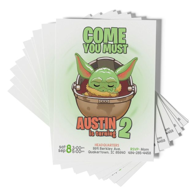 Baby Yoda Invitations Boy PimpYourWorld