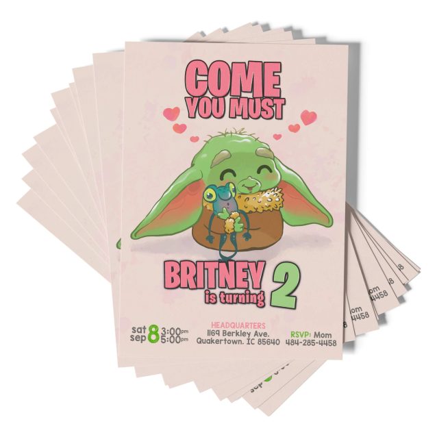 Baby Yoda Invitations Girl PimpYourWorld