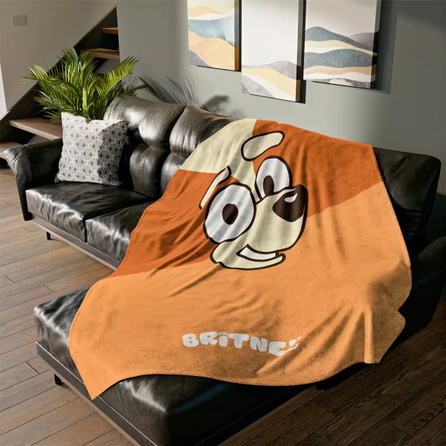 Child’s fleece blanket with Bluey design