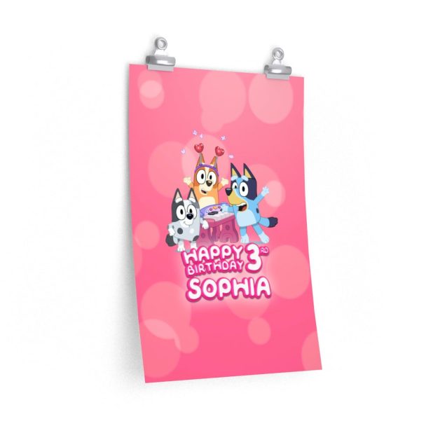 Bluey Bingo Birthday Poster 12″ × 18″ PimpYourWorld