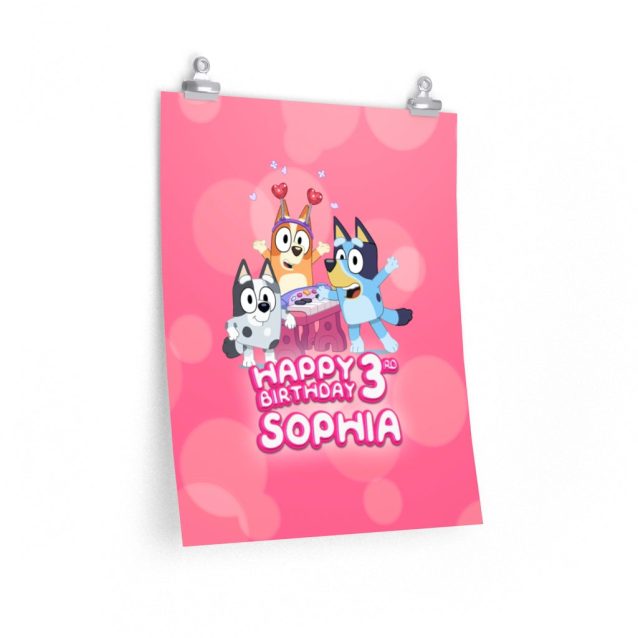 Bluey Bingo Birthday Poster 16″ × 20″ PimpYourWorld