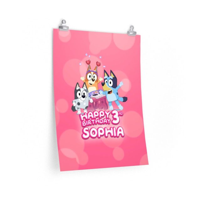 Bluey Bingo Birthday Poster 18″ × 24″ PimpYourWorld