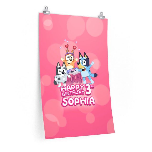 Bluey Bingo Birthday Poster 20″ × 30″ PimpYourWorld