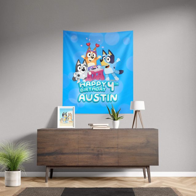 Bluey Birthday Banner 51" × 60" PimpYourWorld