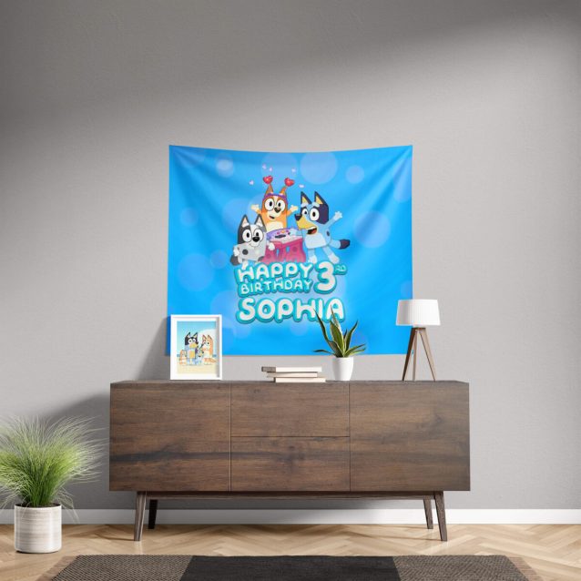 Bluey Birthday Banner 60" × 50" PimpYourWorld