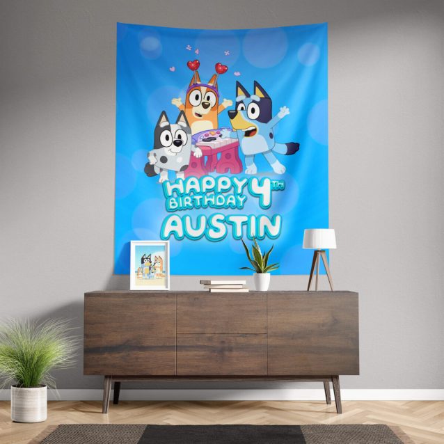 Bluey Birthday Banner 68" × 80" PimpYourWorld
