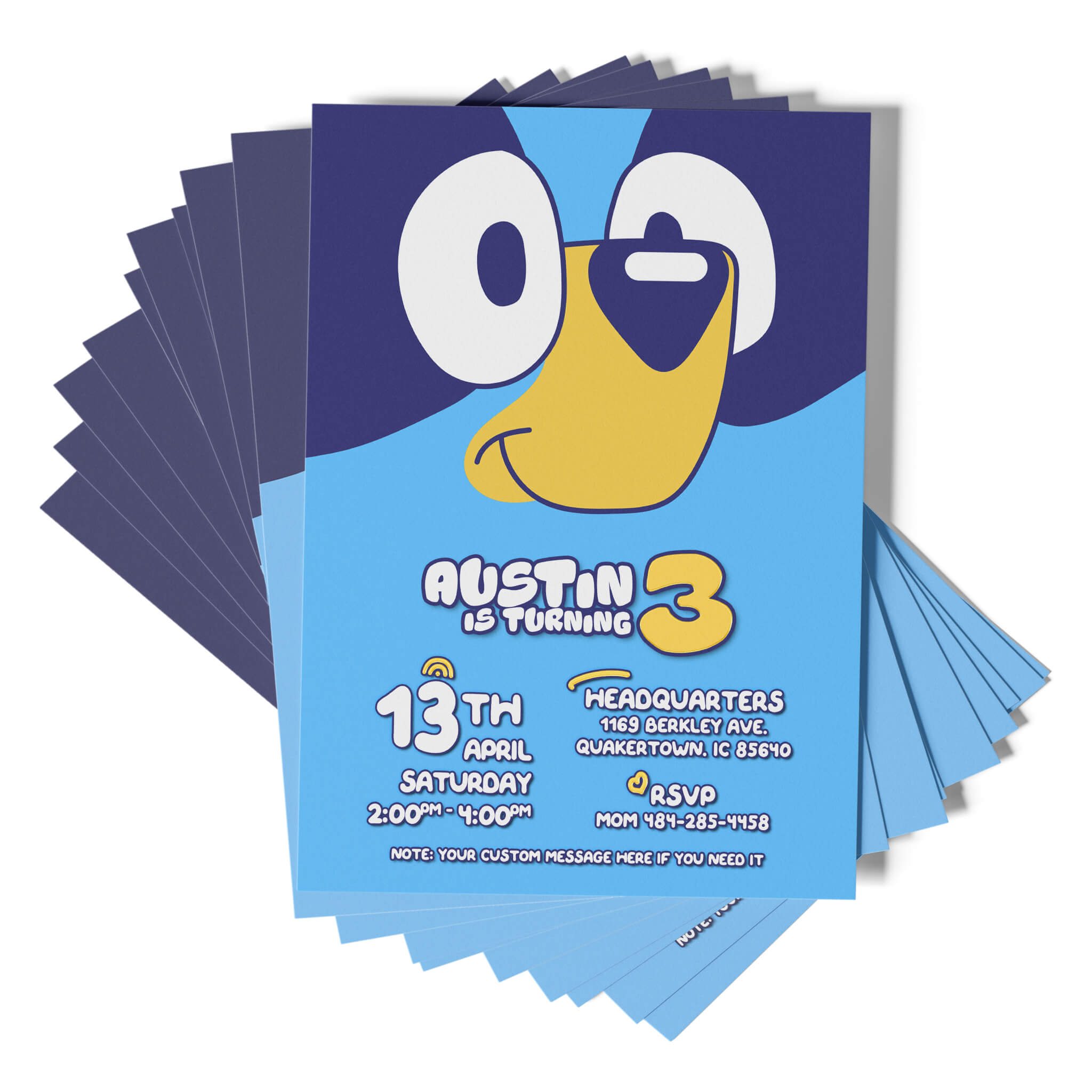Bluey Birthday Invitations