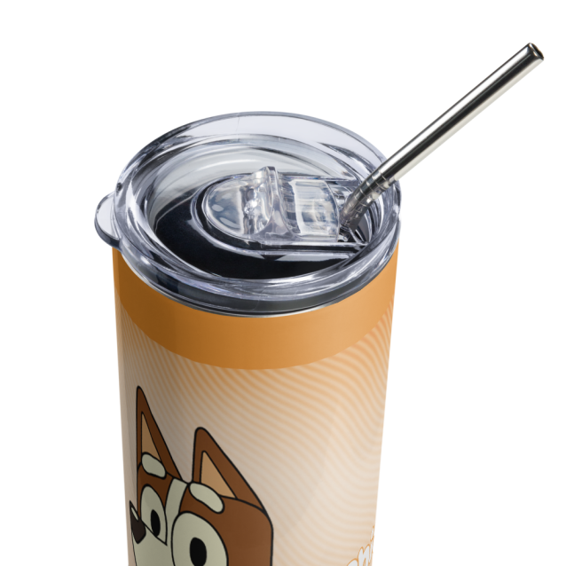 Bluey Chilli Skinny Tumbler with straw 20oz PimpYourWorld