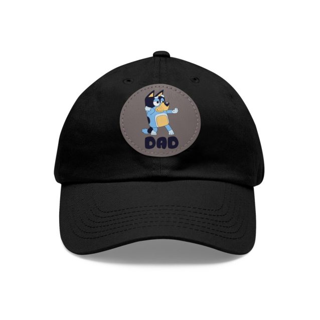 Bluey Dad Hat with Leather Patch Black / Grey patch PimpYourWorld