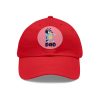 Bluey Dad Hat with Leather Patch Red / Pink patch PimpYourWorld