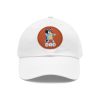 Bluey Dad Hat with Leather Patch White / Light Brown patch PimpYourWorld