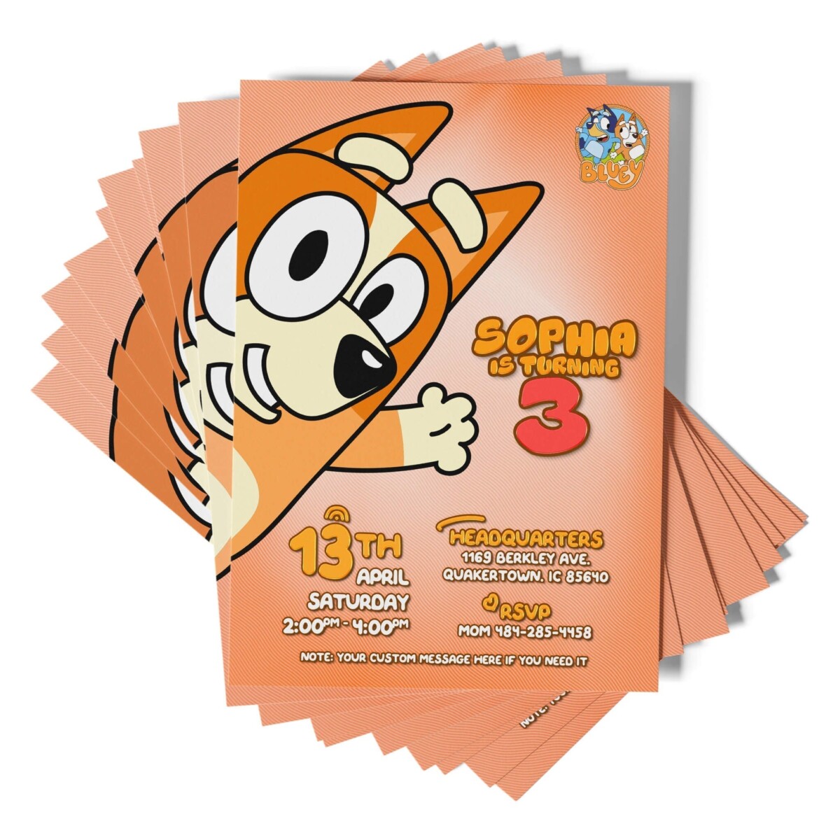 Bluey Bingo Invitation
