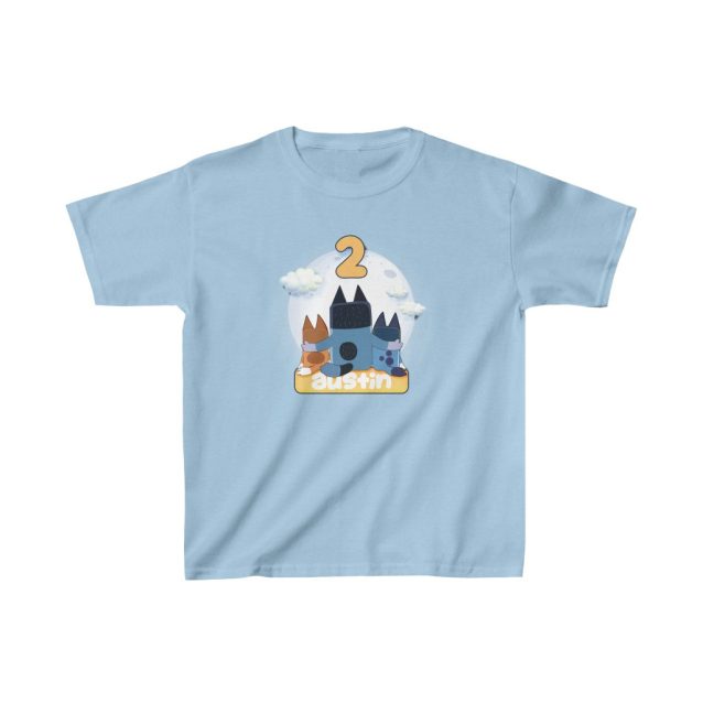 Bluey Kids Birthday Shirt Light Blue PimpYourWorld