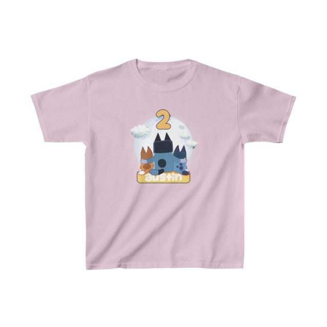 Bluey Kids Birthday Shirt Light Pink PimpYourWorld