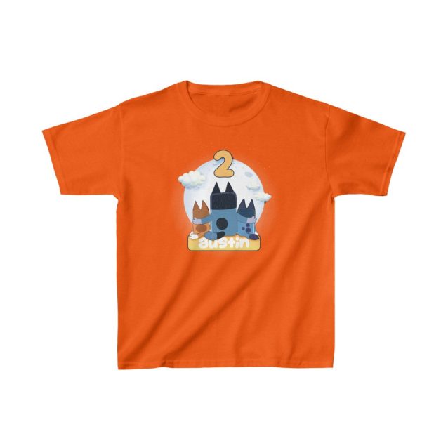 Bluey Kids Birthday Shirt Orange PimpYourWorld