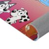 Spread across the playroom floor, a Bluey kids rug personalized with a name for everyday play