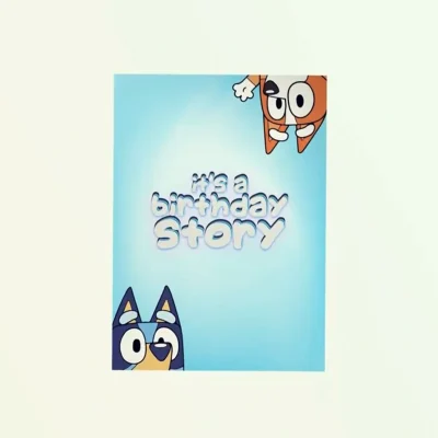 Digital download Bluey MP4 video invitation customized with child's name and age.