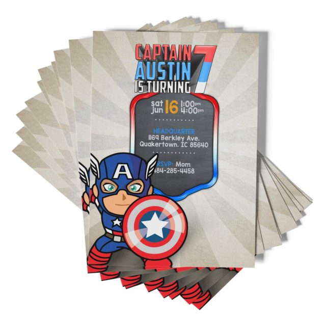 Captain America Invitations Cartoon PimpYourWorld