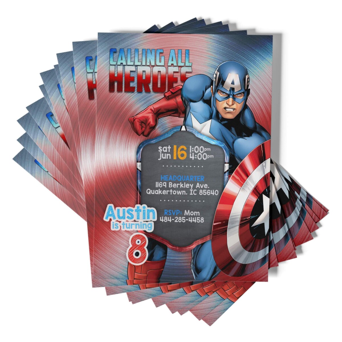 Captain America Invitations