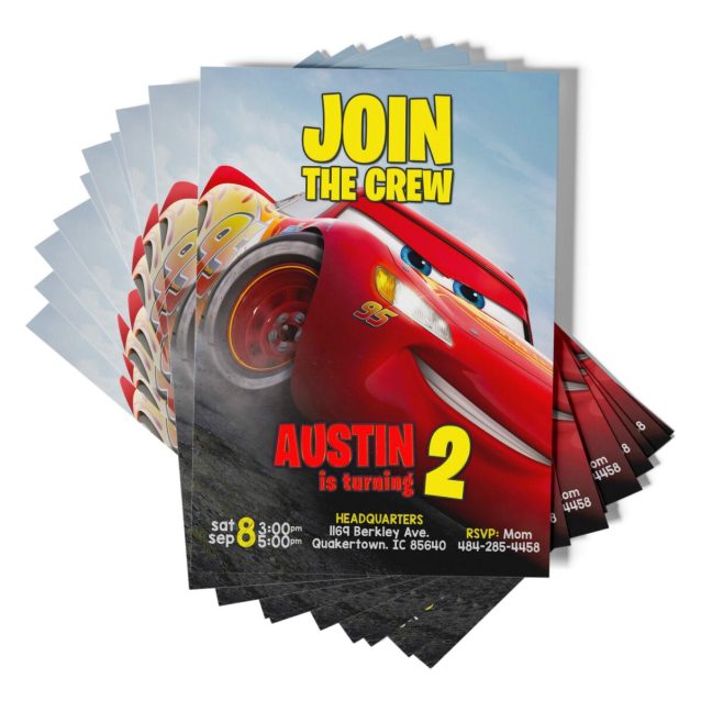 Cars Birthday Invitations Solo PimpYourWorld