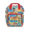 Cocomelon diaper bag with a colorful comic-panel print of JJ and friends at play.