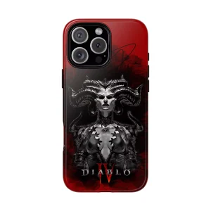 Diablo 4 Lilith phone case on a white background.