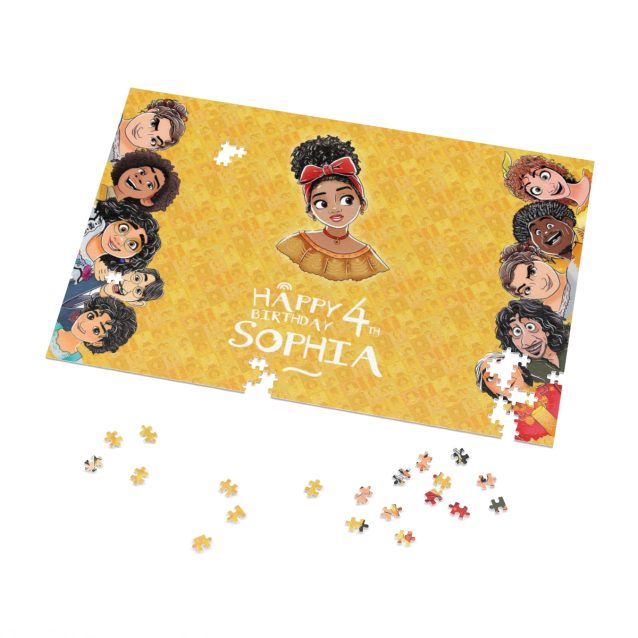 The 110-piece custom Encanto jigsaw puzzle, a great challenge for children.