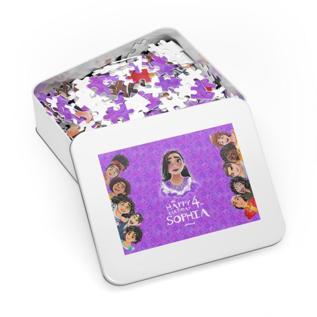 A 30-piece personalized Encanto puzzle for young kids, featuring Mirabel and Antonio.