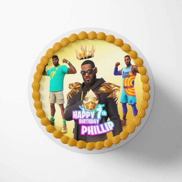 Fortnite Birthday Cake Season 9 Topper LeBron Rounded (9") PimpYourWorld