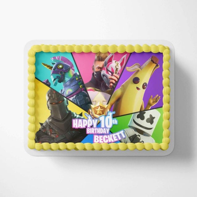 Fortnite Birthday Cake Season 9 Topper Season 9 1/2 Sheet (17"x11") PimpYourWorld